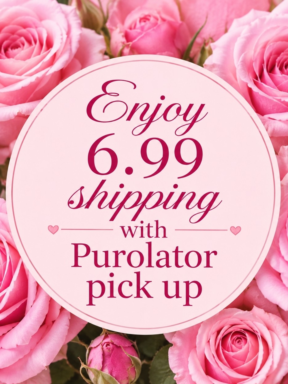 Purolator Pickup Sign - Pink Floral Shipping Promo